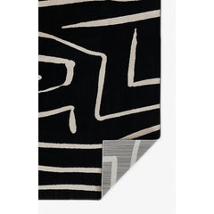 Indoor Area Rug, 7'10" x 9'10", Black and Ivory Polyester