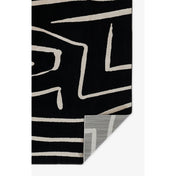 Indoor Area Rug, 7'10" x 9'10", Black and Ivory Polyester