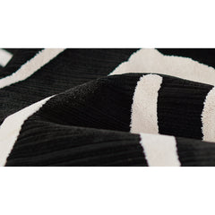 Indoor Area Rug, 7'10" x 9'10", Black and Ivory Polyester