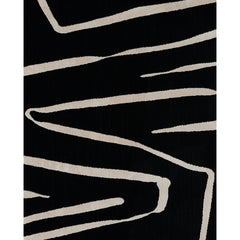 Indoor Area Rug, 7'10" x 9'10", Black and Ivory Polyester