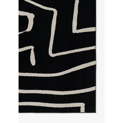 Indoor Area Rug, 7'10" x 9'10", Black and Ivory Polyester