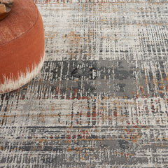 Indoor Area Rug, 7'10" x 9'10", Gray Abstract Design