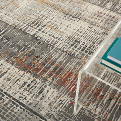 Indoor Area Rug, 7'10" x 9'10", Gray Abstract Design