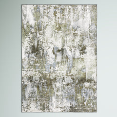 Indoor Area Rug, 7 ft 10 in x 10 ft 10 in with Green and Blue Abstract Pattern