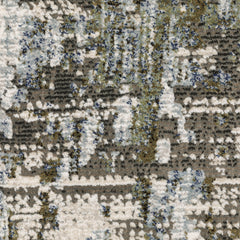 Indoor Area Rug, 7 ft 10 in x 10 ft 10 in with Green and Blue Abstract Pattern