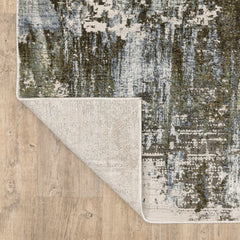 Indoor Area Rug, 7 ft 10 in x 10 ft 10 in with Green and Blue Abstract Pattern