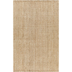 Indoor Area Rug, 7 ft 6 in x 9 ft 6 in, Tan Jute with Hand-Braided Weave