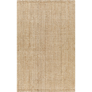 Indoor Area Rug, 7 ft 6 in x 9 ft 6 in, Tan Jute with Hand-Braided Weave