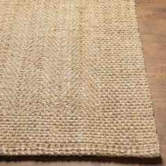 Indoor Area Rug, 7 ft 6 in x 9 ft 6 in, Tan Jute with Hand-Braided Weave