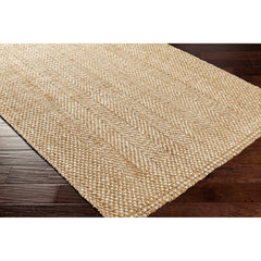 Indoor Area Rug, 7 ft 6 in x 9 ft 6 in, Tan Jute with Hand-Braided Weave