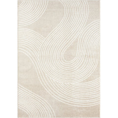 Indoor Area Rug, 7 ft 9 in x 10 ft 2 in with Cream and Beige Pattern