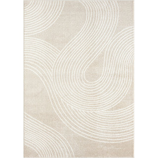 Indoor Area Rug, 7 ft 9 in x 10 ft 2 in with Cream and Beige Pattern