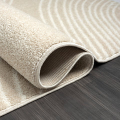 Indoor Area Rug, 7 ft 9 in x 10 ft 2 in with Cream and Beige Pattern