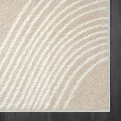 Indoor Area Rug, 7 ft 9 in x 10 ft 2 in with Cream and Beige Pattern
