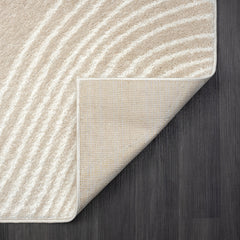 Indoor Area Rug, 7 ft 9 in x 10 ft 2 in with Cream and Beige Pattern