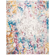 Indoor Area Rug, 8 ft x 10 ft in Cream and Dark Teal