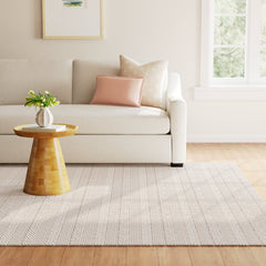 Indoor Area Rug, 9' x 12' Rectangle in Bleached Jute and Cotton