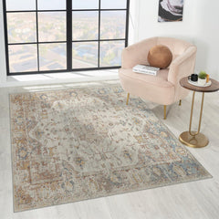 Indoor Area Rug, Cream Polypropylene with Jute Backing