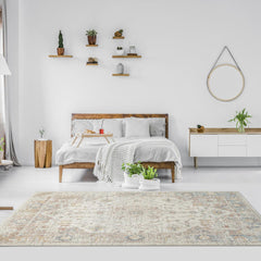 Indoor Area Rug, Cream Polypropylene with Jute Backing