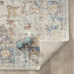 Indoor Area Rug, Cream Polypropylene with Jute Backing