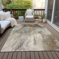 Indoor/Outdoor Area Rug, 10 x 14 Ft in Brown