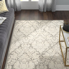 Indoor/Outdoor Area Rug, 10 x 14 ft in Dark Gray/Beige