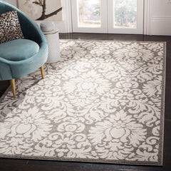 Indoor/Outdoor Area Rug, 10 x 14 ft in Dark Gray/Beige