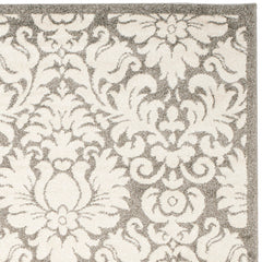 Indoor/Outdoor Area Rug, 10 x 14 ft in Dark Gray/Beige