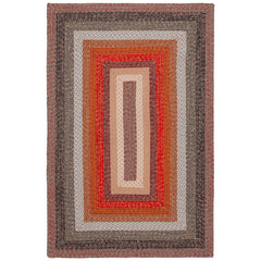 Indoor/Outdoor Area Rug, 6 ft x 9 ft in Brown and Rust