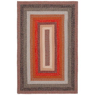 Indoor/Outdoor Area Rug, 6 ft x 9 ft in Brown and Rust