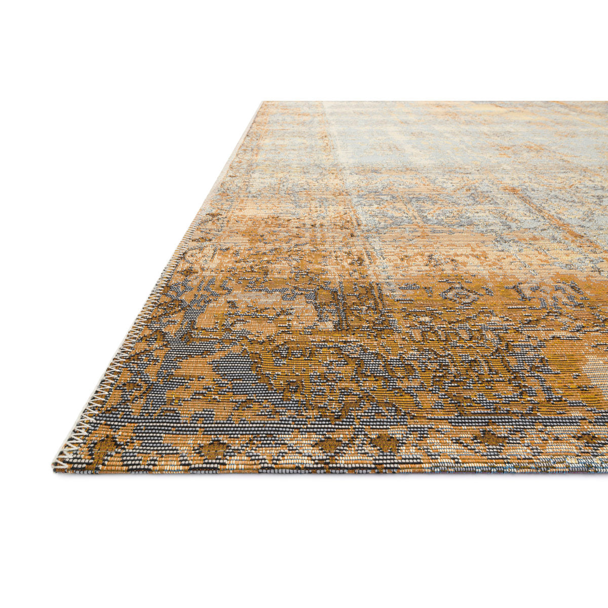Indoor Outdoor Area Rug, 7'10" x 11'2" with Gold, Ivory, Yellow and Cream