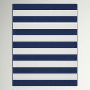 Indoor/Outdoor Area Rug, 7 ft 10 in x 10 ft with Nautical Stripe Pattern