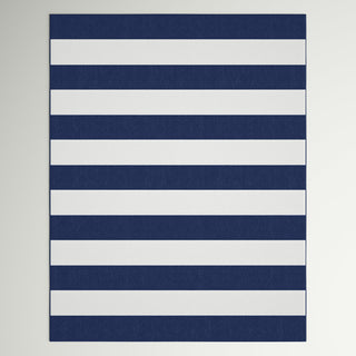 Indoor/Outdoor Area Rug, 7 ft 10 in x 10 ft with Nautical Stripe Pattern