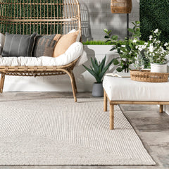 Indoor/Outdoor Area Rug, 7 ft 6 in x 9 ft 6 in, Ivory