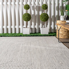 Indoor/Outdoor Area Rug, 7 ft 6 in x 9 ft 6 in, Ivory