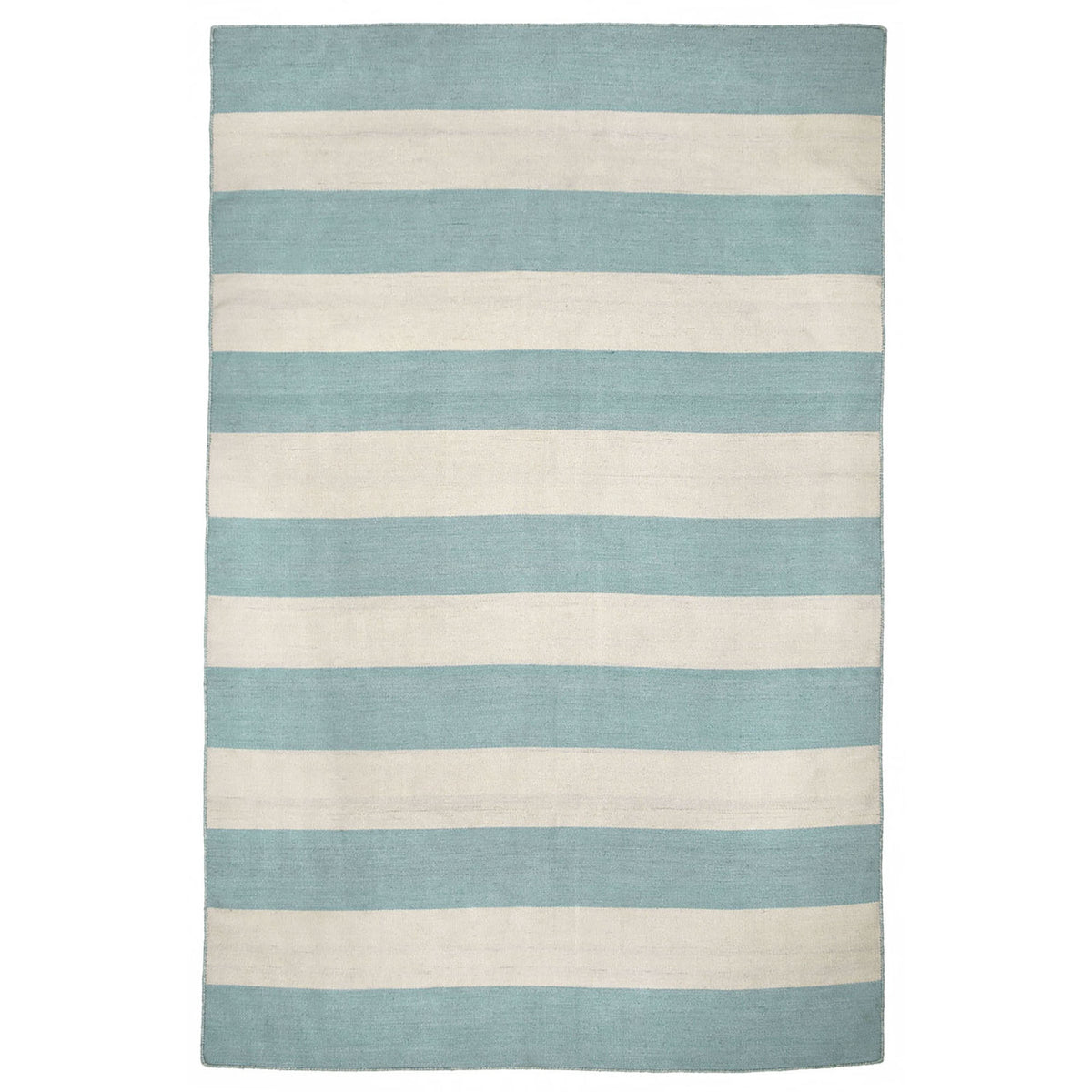 Indoor/Outdoor Area Rug, 8'3" x 11'6" in Blue/White Stripe