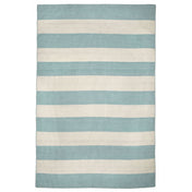 Indoor/Outdoor Area Rug, 8'3" x 11'6" in Blue/White Stripe
