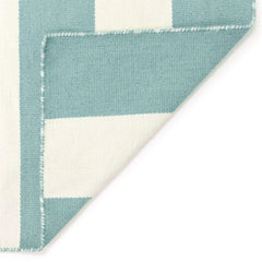 Indoor/Outdoor Area Rug, 8'3" x 11'6" in Blue/White Stripe