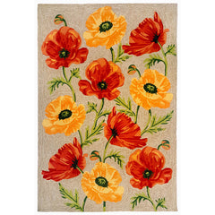 Indoor/Outdoor Area Rug, 8'3" x 11'6" with Yellow Poppy Design