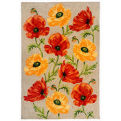 Indoor/Outdoor Area Rug, 8'3" x 11'6" with Yellow Poppy Design