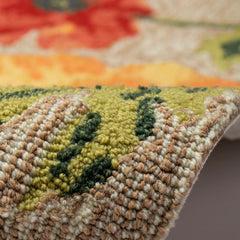 Indoor/Outdoor Area Rug, 8'3" x 11'6" with Yellow Poppy Design