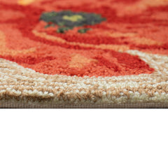 Indoor/Outdoor Area Rug, 8'3" x 11'6" with Yellow Poppy Design