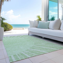 Indoor/Outdoor Area Rug, 8 Ft x 10 Ft Polyester in Aloe
