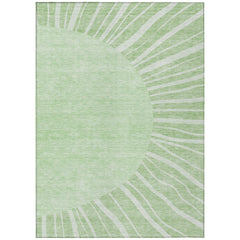 Indoor/Outdoor Area Rug, 8 Ft x 10 Ft Polyester in Aloe