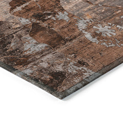 Indoor Outdoor Area Rug, 8' x 10' Polyester in Terracotta