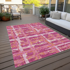 Indoor/Outdoor Area Rug, 9 x 12 ft, Striped Polyester