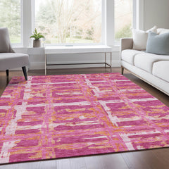 Indoor/Outdoor Area Rug, 9 x 12 ft, Striped Polyester