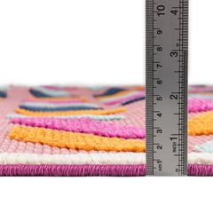 Indoor/Outdoor Area Rug, Rectangle 9 ft x 12 ft in Pink