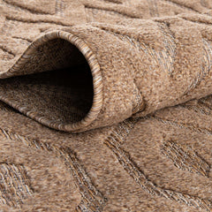 Indoor/Outdoor Area Rug, Textured Polypropylene in Beige