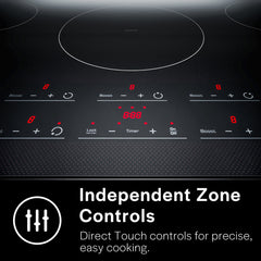 Induction Cooktop, Built-In, 5 Elements, Touch Control, 36 Inch, Black